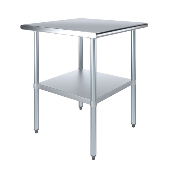 Amgood Stainless Steel Metal Table with Undershelf, 30 Long X 30 Deep AMG WT-3030